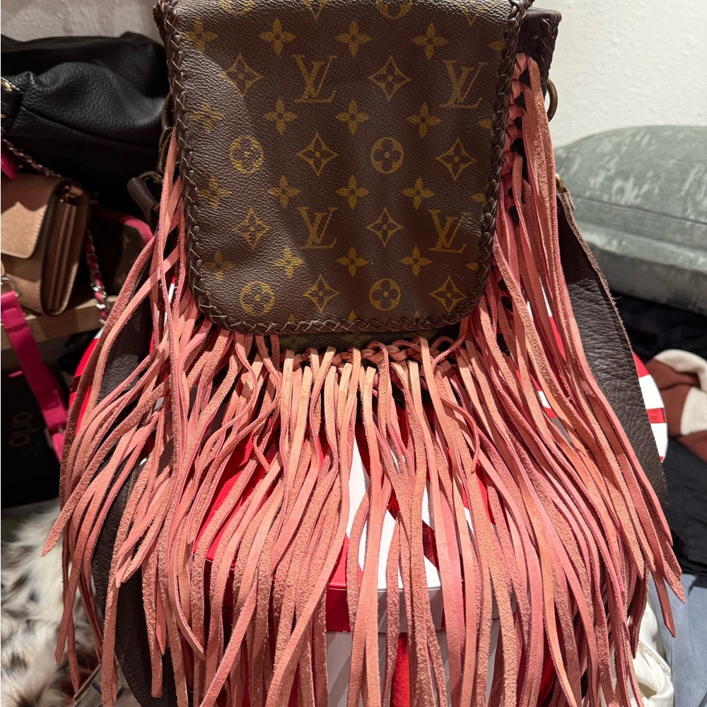 Louis Vuitton Brown and Pink Crossbody Bag